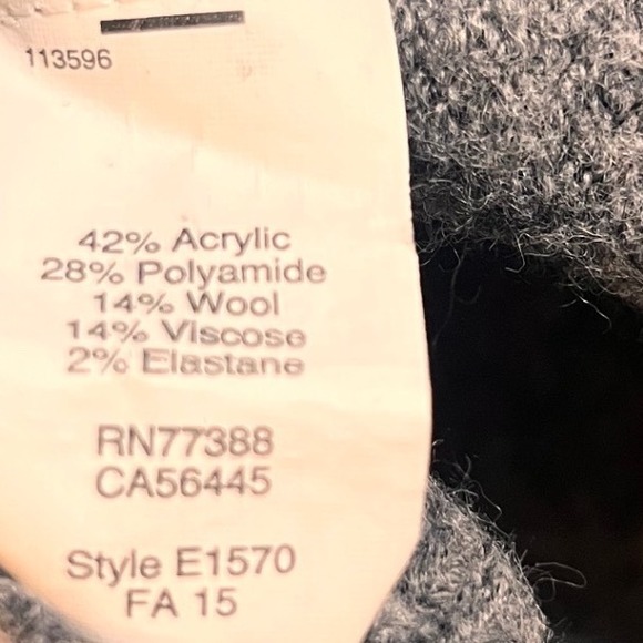 Madewell Gray Wool Blend Crewneck Sweater E1570 Dropped Shoulder Exposed Seam S - Picture 5 of 5